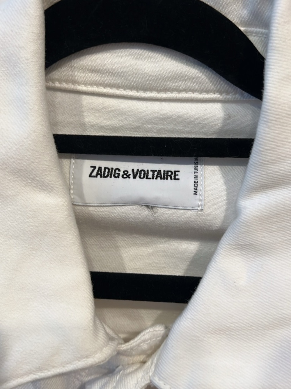 Zadig & Voltaire Skull Denim Jacket White Rhinestone NWT L - Picture 6 of 8